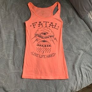 Neon coral orange Fatal tank top